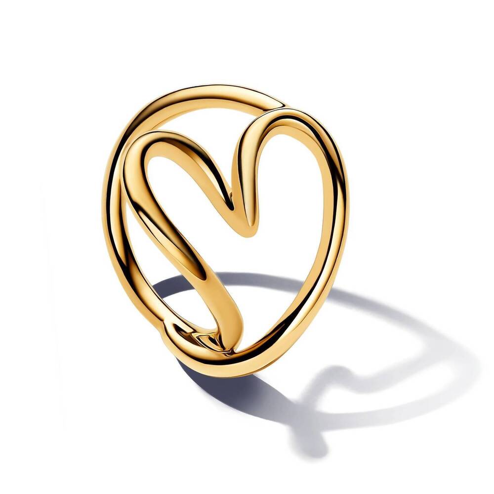 NEW PANDORA women's organically shaped heart ring in gold